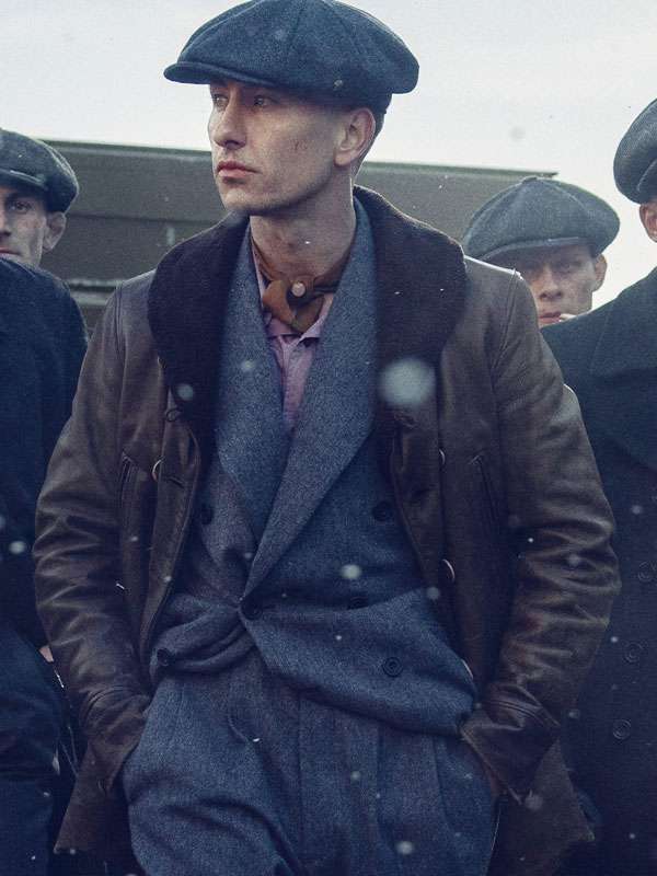 Barry Keoghan Peaky Blinders The Immortal Man Brown Leather Jacket
