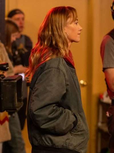 Maika Monroe Reminders of Him Grey Bomber Jacket