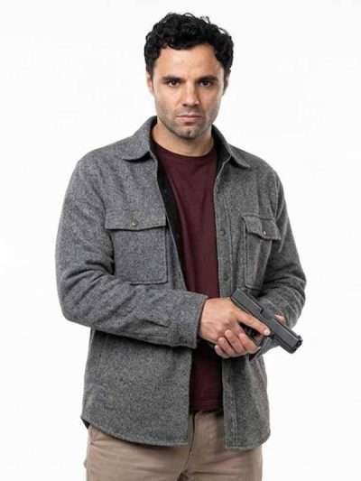 Josh McKenzie The Hunting Party 2026 Shane Florence Grey Wool Jacket