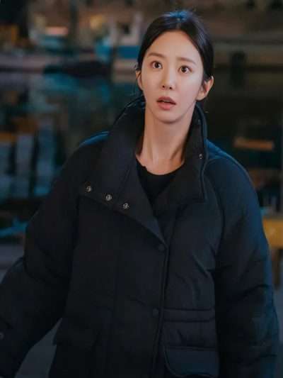 Spring Fever S01 Yoon Bom Black Puffer Jacket