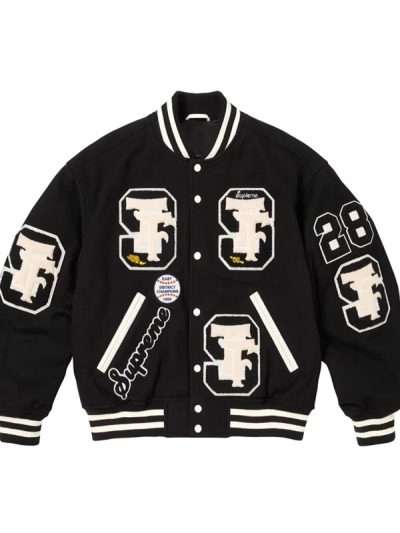 Supreme Drill Team Black Varsity Bomber Jacket