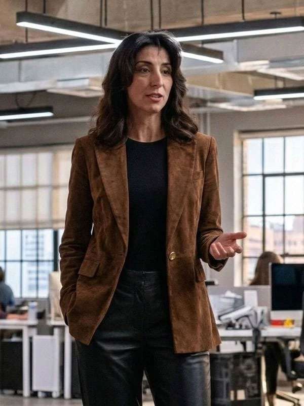 Nikki Reynard CIA Brown Suede Blazer