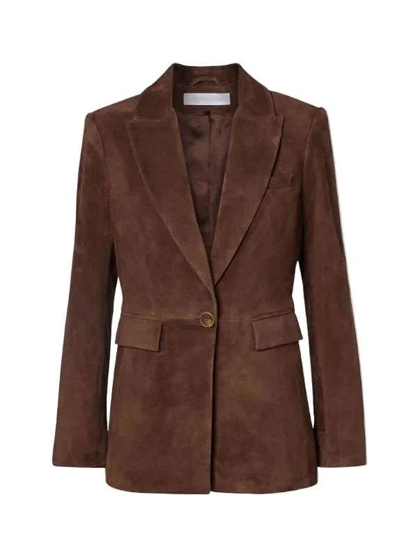 TV Series CIA 2026 Nikki Reynard Brown Suede Blazer