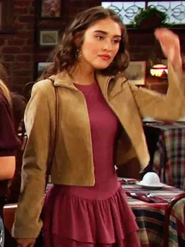 TV Series Days of Our Lives Arianna Horton Brown Suede Leather Jacket