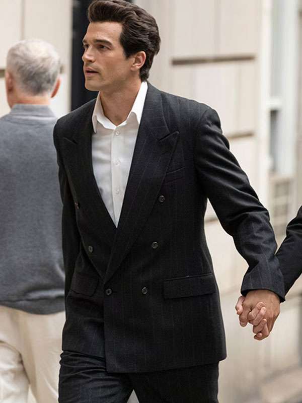 TV Series Love Story 2026 Paul Anthony Kelly Black Strip Suit