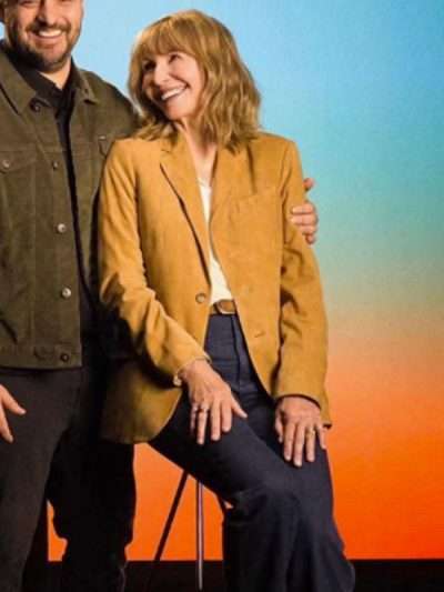 The Dink 2026 Mary Steenburgen Brown Suede Leather Blazer