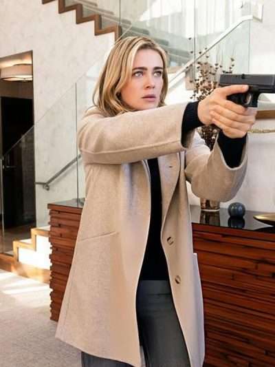 Melissa Roxburgh The Hunting Party S02 Wool Coat