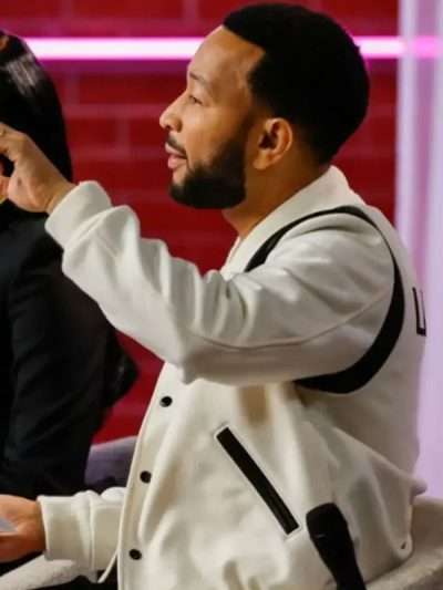 John Legend The Voice S29 White Bomber Jacket