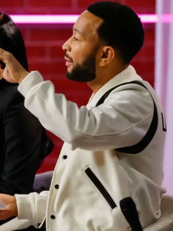 John Legend The Voice S29 White Bomber Jacket