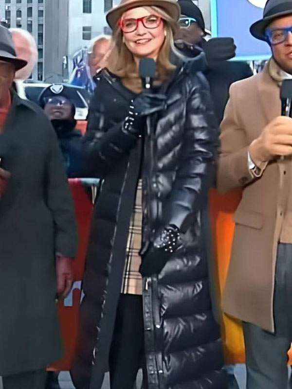 Savannah Guthrie Black Long Down Coat