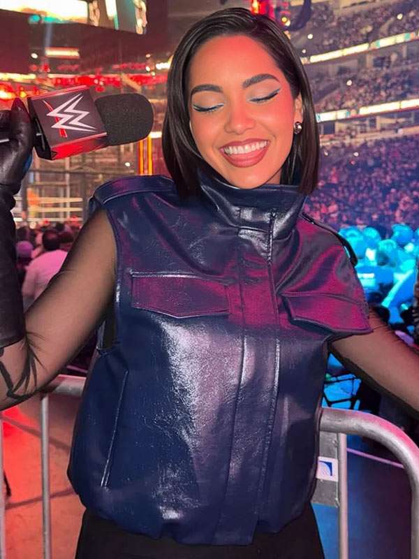 Andrea Bazarte WWE Elimination Chamber Blue Vest