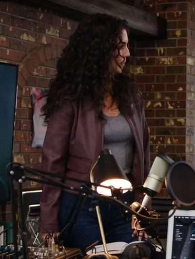 TV Series Wild Cards S03 Kaylah Zander Burgundy Leather Jacket