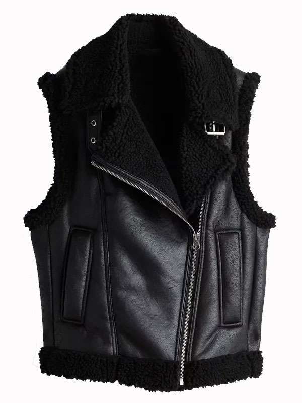 Wild Cards S03 Max Mitchell Shearling Leather Vest
