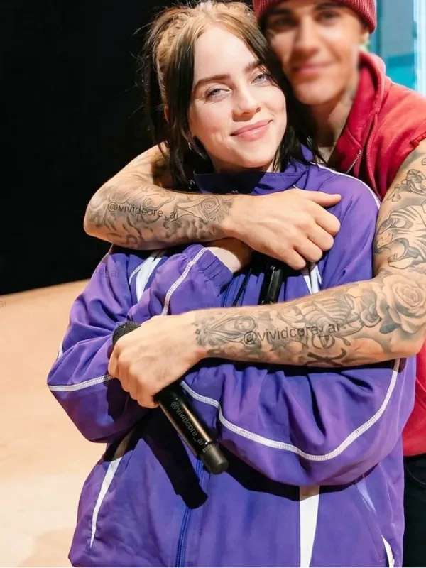 Shop Billie Eilish Music Festival Coachella Purple Track Jacket