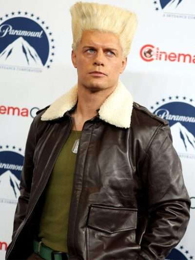 Street Fighter Cody Rhodes Shearling Leather Jacket