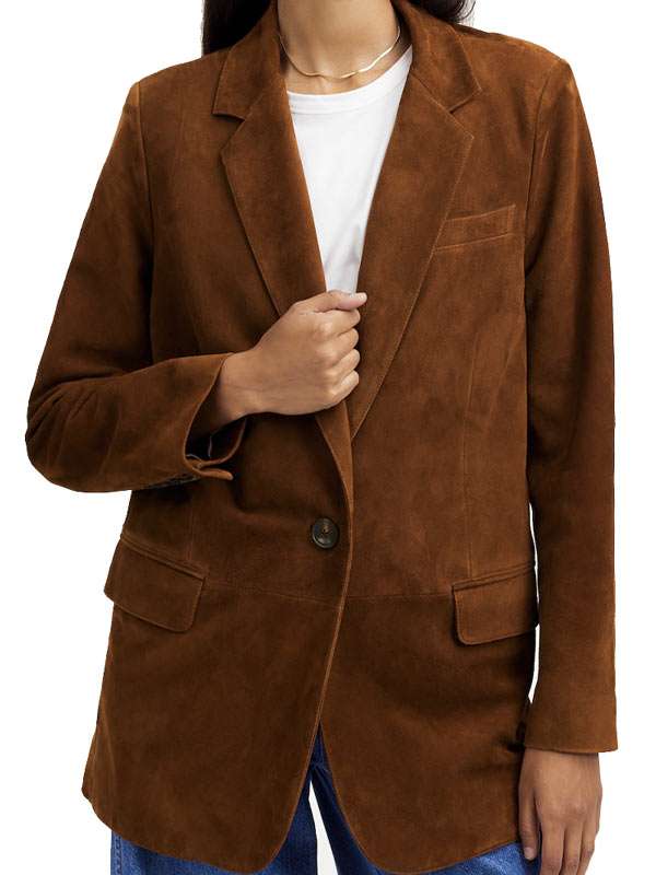 9-1-1 Nashville Samantha Hart Suede Leather Blazer