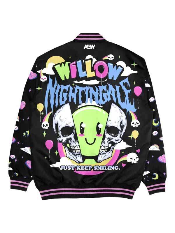 Willow Nightingale AEW 2025 Blue Varsity Jacket