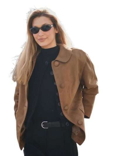 Bella Hadid Brown Suede Jacket