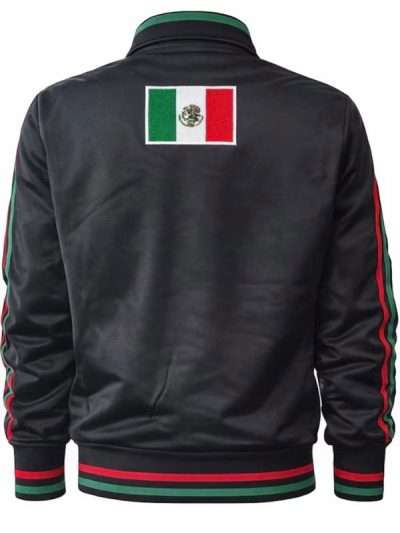 Unisex Mexico Black Track Bomber Jacket