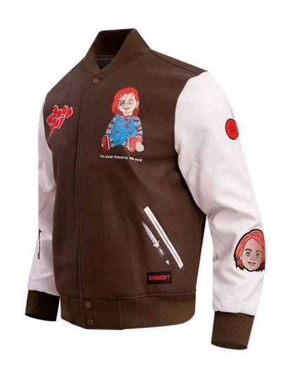 Mens Brown Chucky Varsity Jacket
