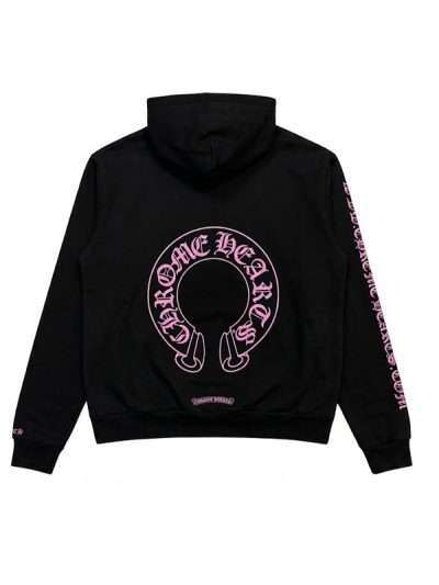 pink and black chrome hearts hoodie