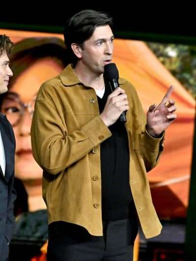Nicholas Braun CinemaCon Brown Leather Jacket