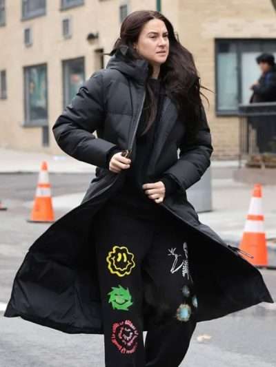 Count Me Lies Shailene Woodley Black Hooded Coat