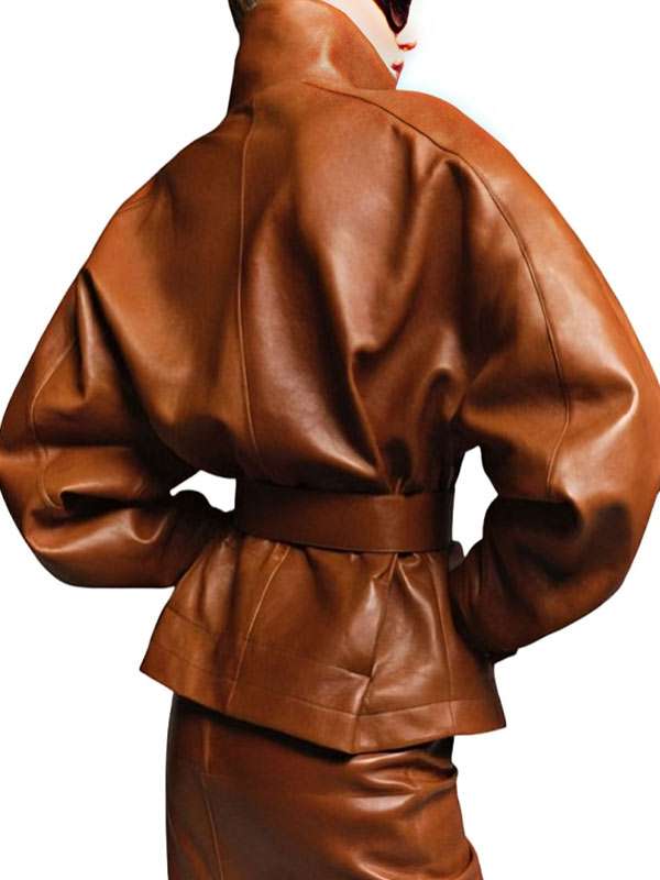 Zendaya Dune 3 Movie Premiere Brown Leather Jacket