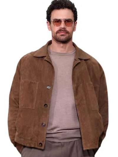 Theo James Fuze Promo 2026 Brown Leather Jacket