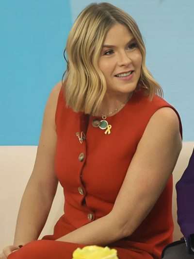 Today Show 2026 Jenna Bush Hager Red Wool Vest