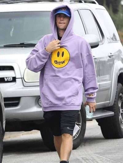 Justin Bieber Oversized Purple Hoodie