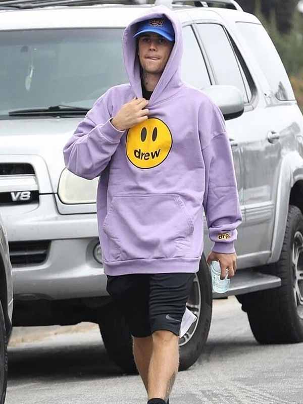 Justin Bieber Oversized Purple Hoodie