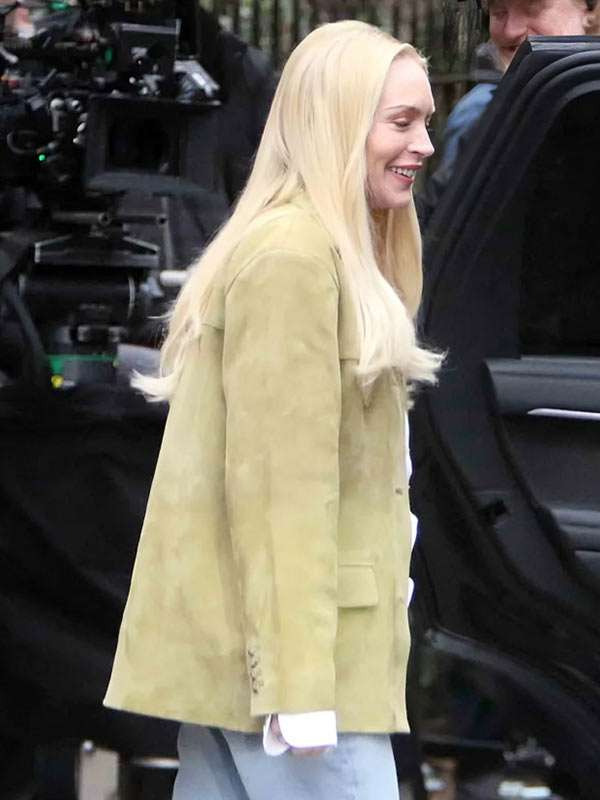 NYC Count My Lies Lindsay Lohan Green Blazer