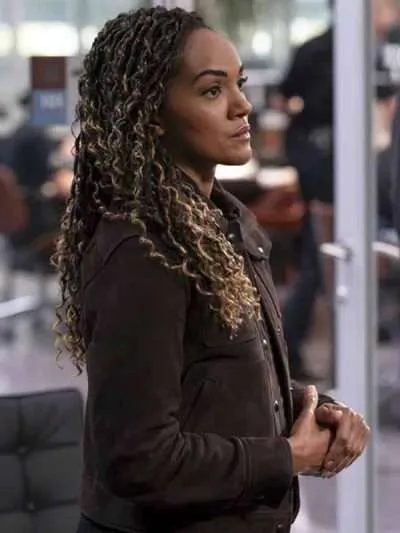 Nyla Harper The Rookie 2026 Mekia Cox Brown Suede Leather Jacket