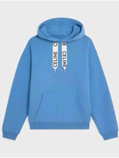 Loose Wave Blue Celine Hoodie Mens