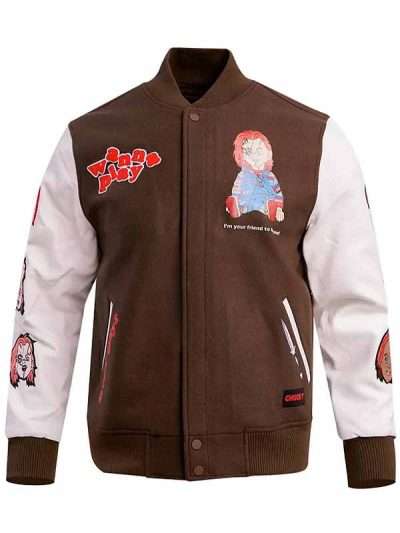 Chucky Mens Brown Varsity Jacket