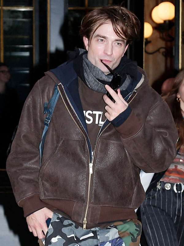 2026 Robert Pattinson Brown Hooded Jacket