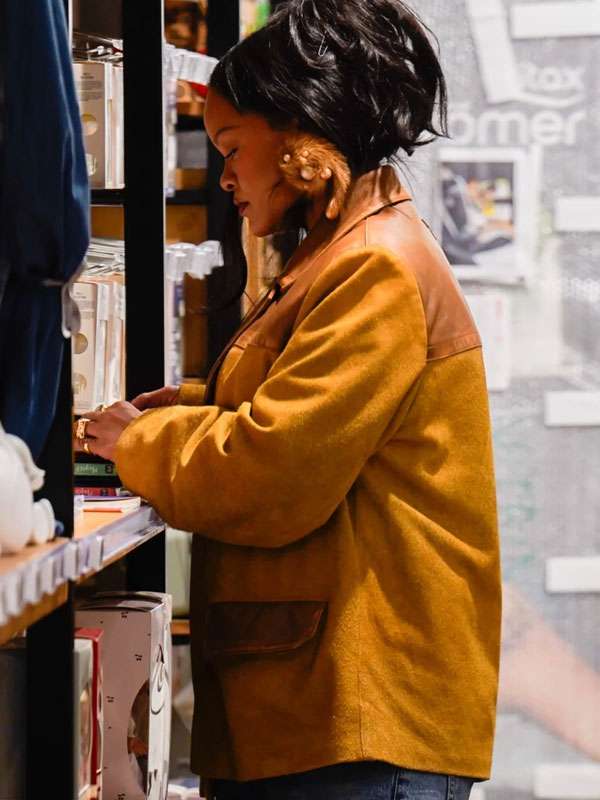 Rihanna 2026 Miu Miu Suede Jacket
