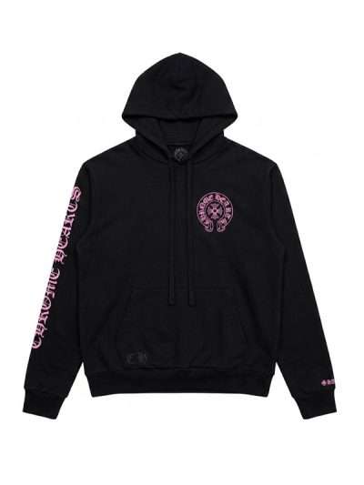 Black and Pink Chrome Hearts Hoodie