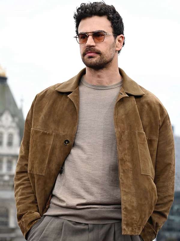 Fuze Theo James Brown Leather Jacket