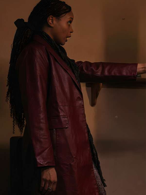 Short Fuse 2026 Zari Alisha Rose Maroon Leather Coat