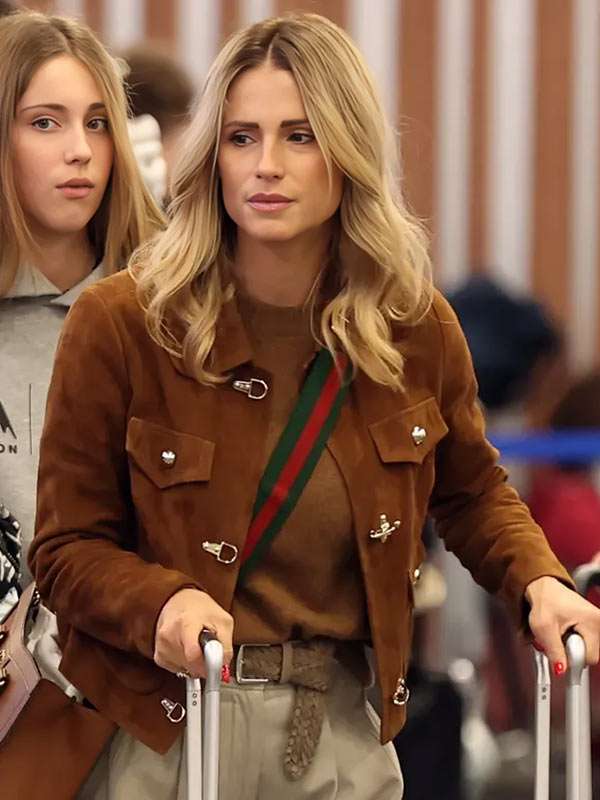 Michelle Hunziker 2026 Brown Jacket