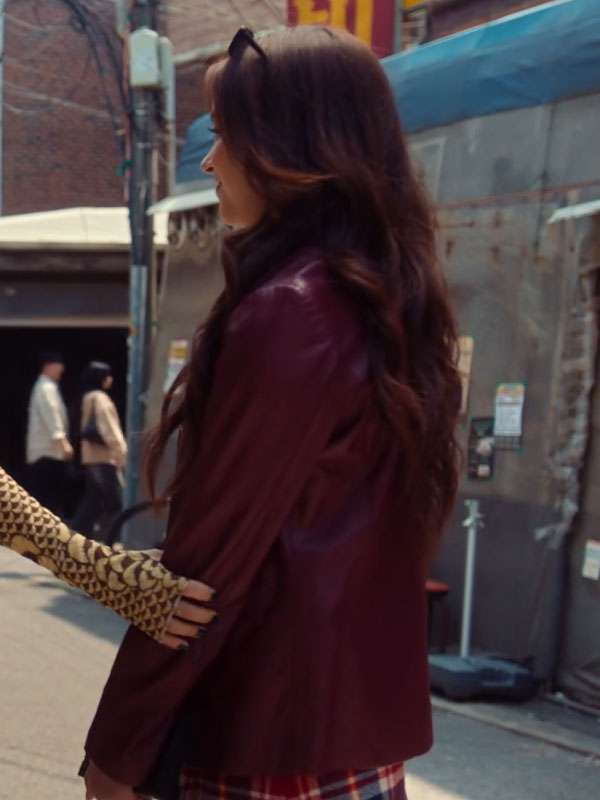 Anna Cathcart XO Kitty Leather Blazer - Image 5