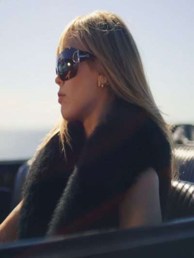 2026 Miley Cyrus Black Shearling Fur Vest