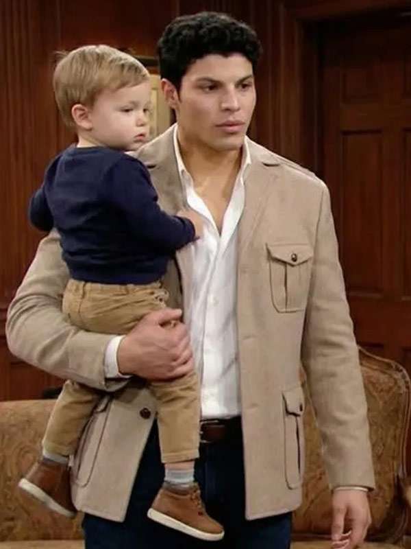 The Bold and the Beautiful Ridge Forrester Jr. Beige Wool Jacket