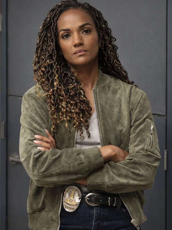 The Rookie 2026 Nyla Harper Suede Bomber Jacket