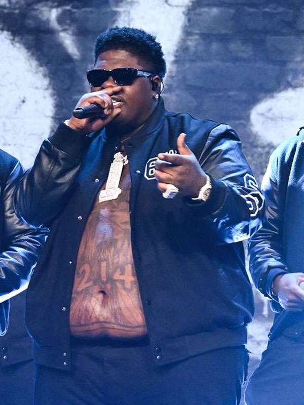 The Tonight Show S13 600 Ent Black Varsity Bomber Jacket