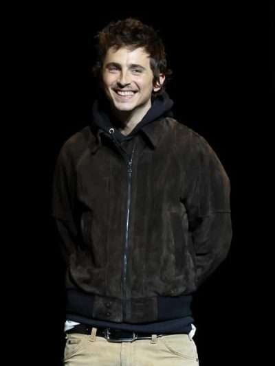 CinemaCon Timothée Chalamet Suede Bomber Jacket
