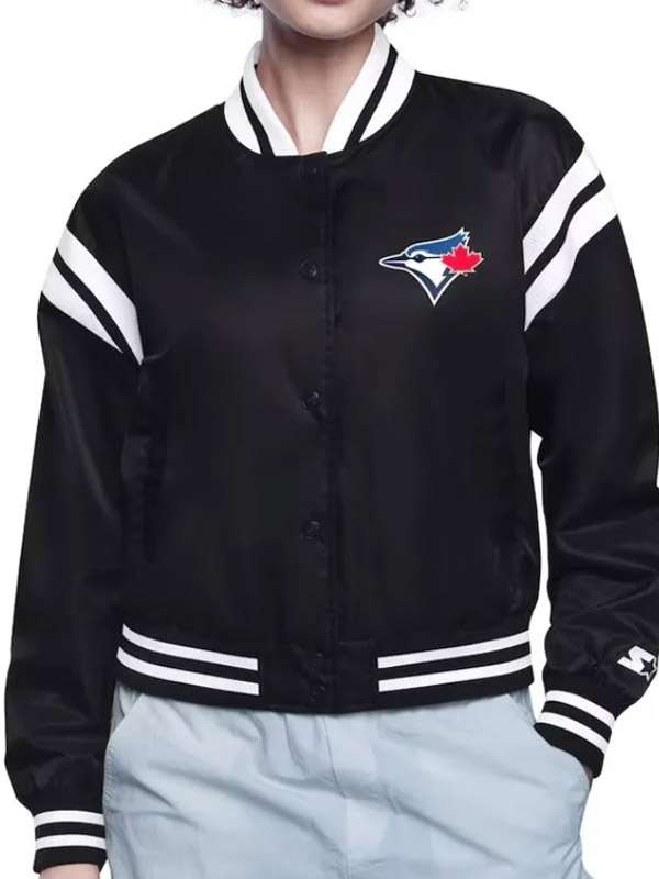 Buy Shop Printed Logo Toronto Blue Jays Varsity Satin Jacket
