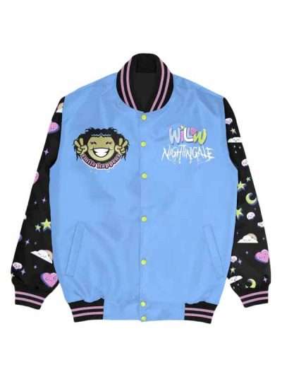All Elite Wrestling 2025 Willow Nightingale Blue Varsity Jacket